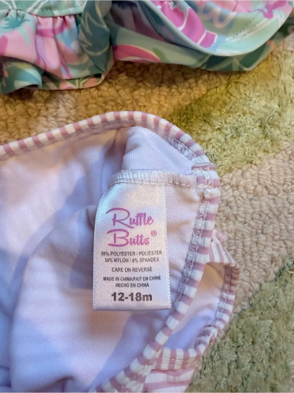 Ruffle Butts Pastel Pink & Mint Floral Rashguard Set